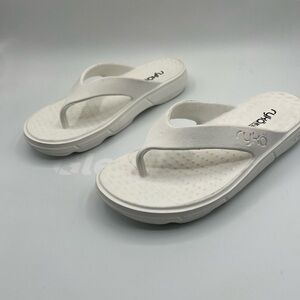 Ryka White Cushioned Flip Flop Sandals | Re-Zorb Lite | Size 10